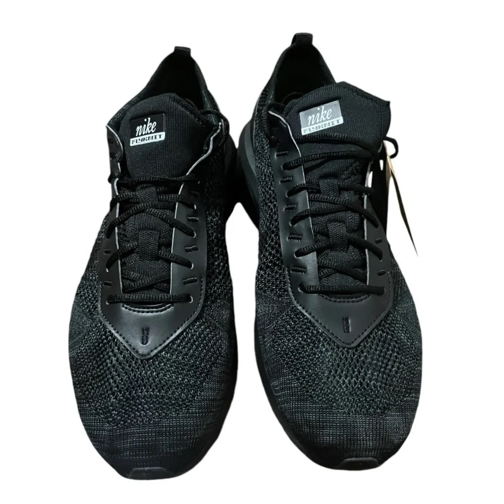 NEW Nike Air Max Flyknit Racer Mens Triple Black Shoes Sz 13